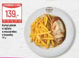 Globus Kuřecí plátek s rajčaty a mozzarellou s hranolky nabídka