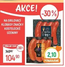 Globus Na grilovací klobásy značky Kostelecké uzeniny nabídka