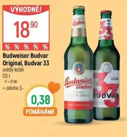 Globus Budweiser Budvar Original, Budvar 33 světlý ležák nabídka