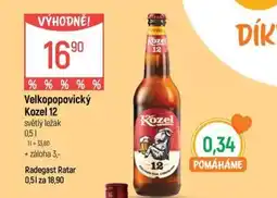 Globus Velkopopovický Kozel 12 světlý ležák nabídka