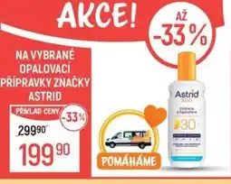 Globus Na vybrané opalovací přípravky značky astrid nabídka