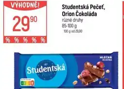 Globus Studentská Pečeť, Orion Čokoláda nabídka