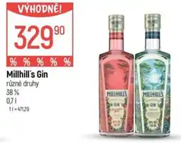 Globus Millhill's Gin nabídka