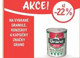 Globus Na vybrané granule, konzervy a kapsičky značky grand nabídka