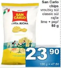 Jip San Carlo chips vroubky súl classic súl rajče lime + pepř nabídka