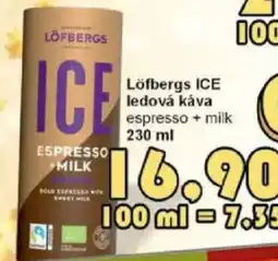 Jip Löfbergs ICE ledová káva espresso + milk nabídka