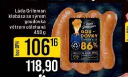 Jip Láďa Grileman klobása se sýrem goudovka větrem ošlehaná 450 g nabídka