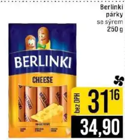 Jip Berlínki párky se sýrem nabídka