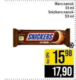 Jip Mars nanuk, Snickers nanuk nabídka