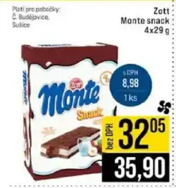 Jip Zott Monte snack nabídka