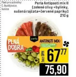Jip Perla Antipasti mix II (zelené olivy +bylinky, sušená rajčata+červené papriky] nabídka