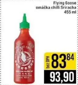 Jip Flying Goose omáčka chilli Sriracha nabídka