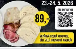 Jip Vepřová uzená krkovice, bílé zelí, houskový knedlík nabídka