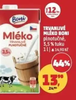 Penny Market Trvanlivé mléko boni plnotučné nabídka