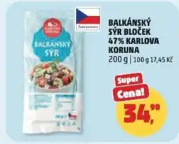 Penny Market Balkánský sýr bloček 47% karlova koruna nabídka