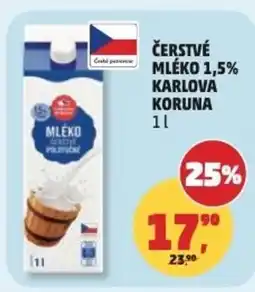 Penny Market Čerstvé mléko 1.5% karlova koruna nabídka
