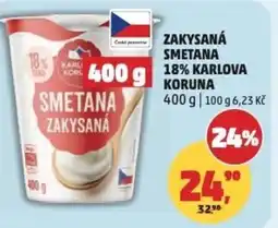 Penny Market Zakysaná smetana 18% karlova koruna nabídka