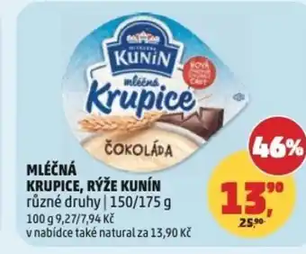 Penny Market Mléčná krupice, rýže kunín nabídka