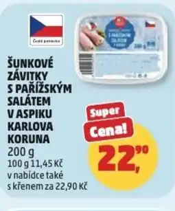 Penny Market Šunkové závitky s pařížským salátem v aspiku karlova koruna nabídka