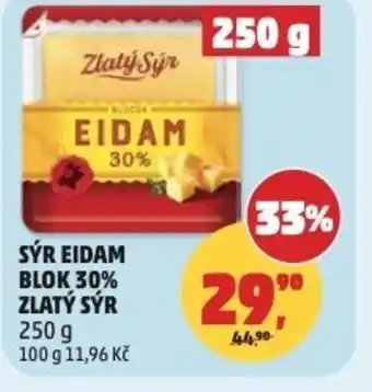 Penny Market Sýr eidam blok 30% zlatý sýr nabídka