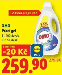 Lidl OMO Prací gel 5 L/100 dávek nabídka