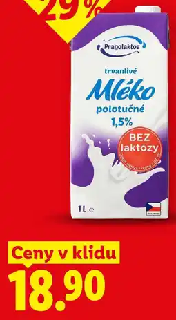 Lidl Pragolaktos Mléko polotučné bez laktózy nabídka