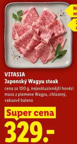 Lidl VITASIA Japonský Wagyu steak, cena za nabídka
