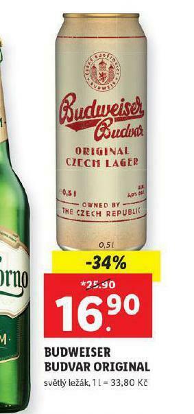 Lidl Pivo budweiser budvar original nabídka