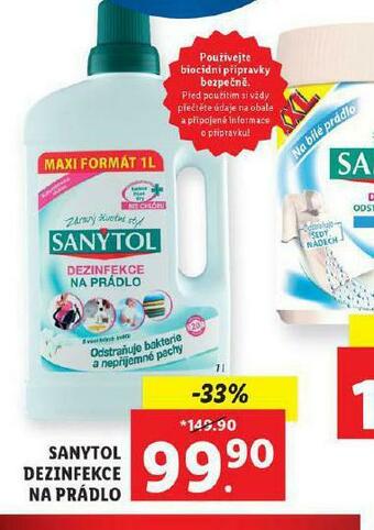 Lidl Sanytol dezinfekce na prádlo nabídka