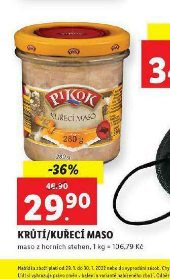 Lidl Krůtí / kuřecí maso nabídka