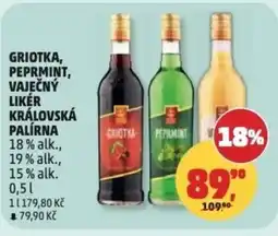Penny Market Griotka, peprmint, vaječný likér Královská palírna nabídka