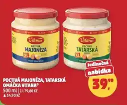 Penny Market Poctivá majonéza, tatarská omáčka Vitana nabídka