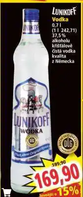 Norma LUNIKOFF Vodka nabídka