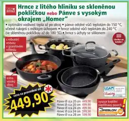Norma Hrnce z litého hliníku se skleněnou pokličkou nebo Pánve s vysokým okrajem „Homer“ nabídka
