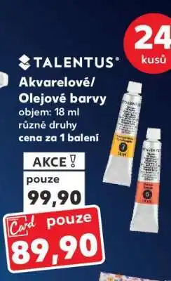 Kaufland TALENTUS Akvarelové/Olejové barvy nabídka