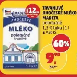 Penny Market Trvanlivé jihočeské mléko Madeta nabídka