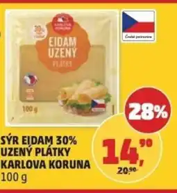 Penny Market Sýr eidam 30% uzený plátky Karlova Koruna nabídka