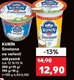 Kaufland KUNIN Smetana na vaření/ zakysaná nabídka