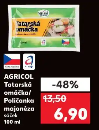 Kaufland AGRICOL Tatarská omáčka/ Poličanka majonéza nabídka