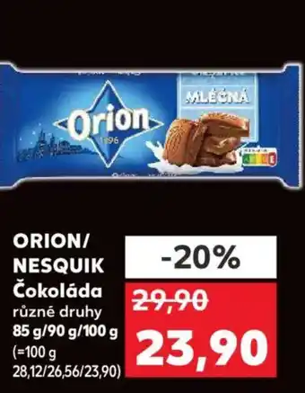 Kaufland ORION/ NESQUIK Čokoláda nabídka
