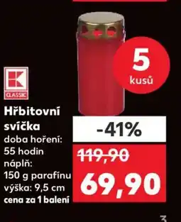 Kaufland Hřbitovní svíčka nabídka