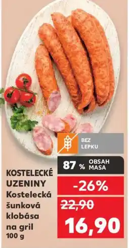 Kaufland KOSTELECKÉ UZENINY Kostelecká šunková klobása na gril nabídka