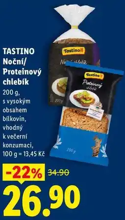 Lidl TASTINO Tastino Noční/Proteinový chlebík nabídka