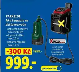 Lidl PARKSIDE Aku čerpadlo na dešťovou vodu nabídka