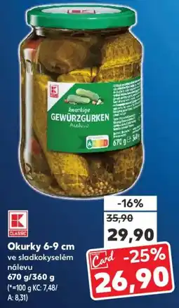 Kaufland Okurky 6-9 cm nabídka