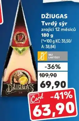 Kaufland DŽIUGAS Tvrdý sýr nabídka