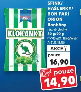 Kaufland SFINX/ HAŠLERKY/ BON PARI ORION Bonbóny nabídka