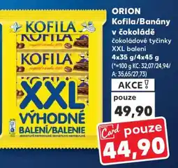 Kaufland ORION Kofila/Banány v čokoládě čokoládové tyčinky nabídka
