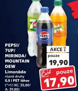 Kaufland PEPSI/ 7UP/ MIRINDA/ MOUNTAIN DEW Limonáda nabídka