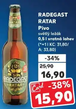 Kaufland RADEGAST RATAR Pivo nabídka